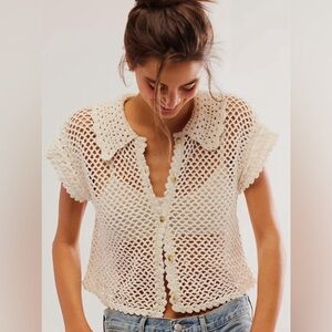Free people lily Crochet top size S
